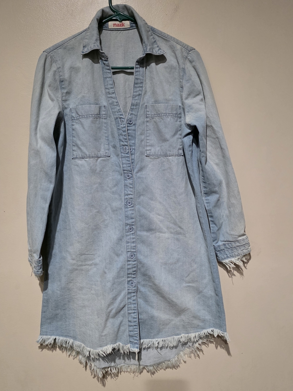 Mazik Light Wash Denim Shacket - Light Blue